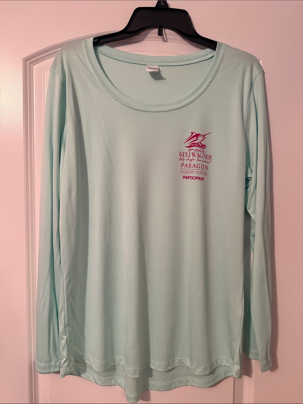 PARAGON Mint Green Long Sleeve Women's Tee with Chest Logo